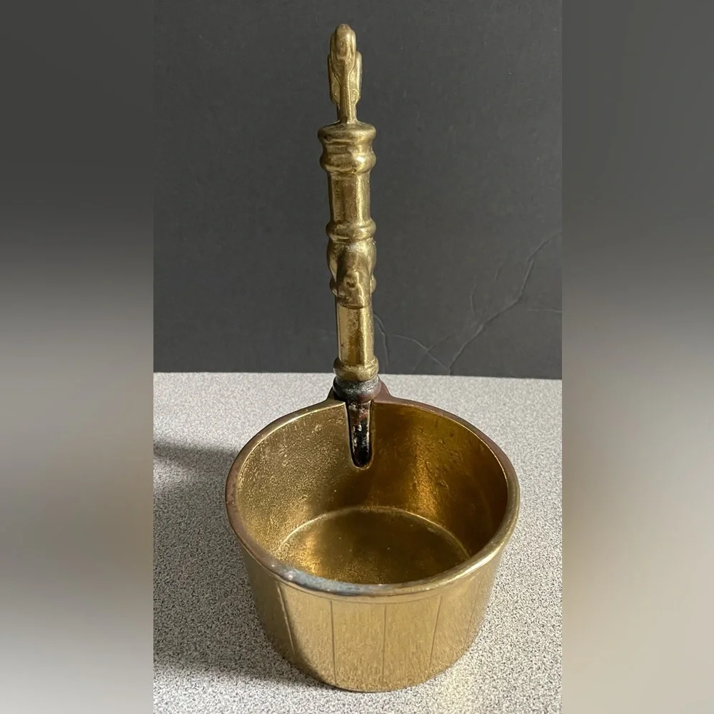 Vintage Solid Brass Water Pump & Barrel Planter 2pc - Picture 4 of 15